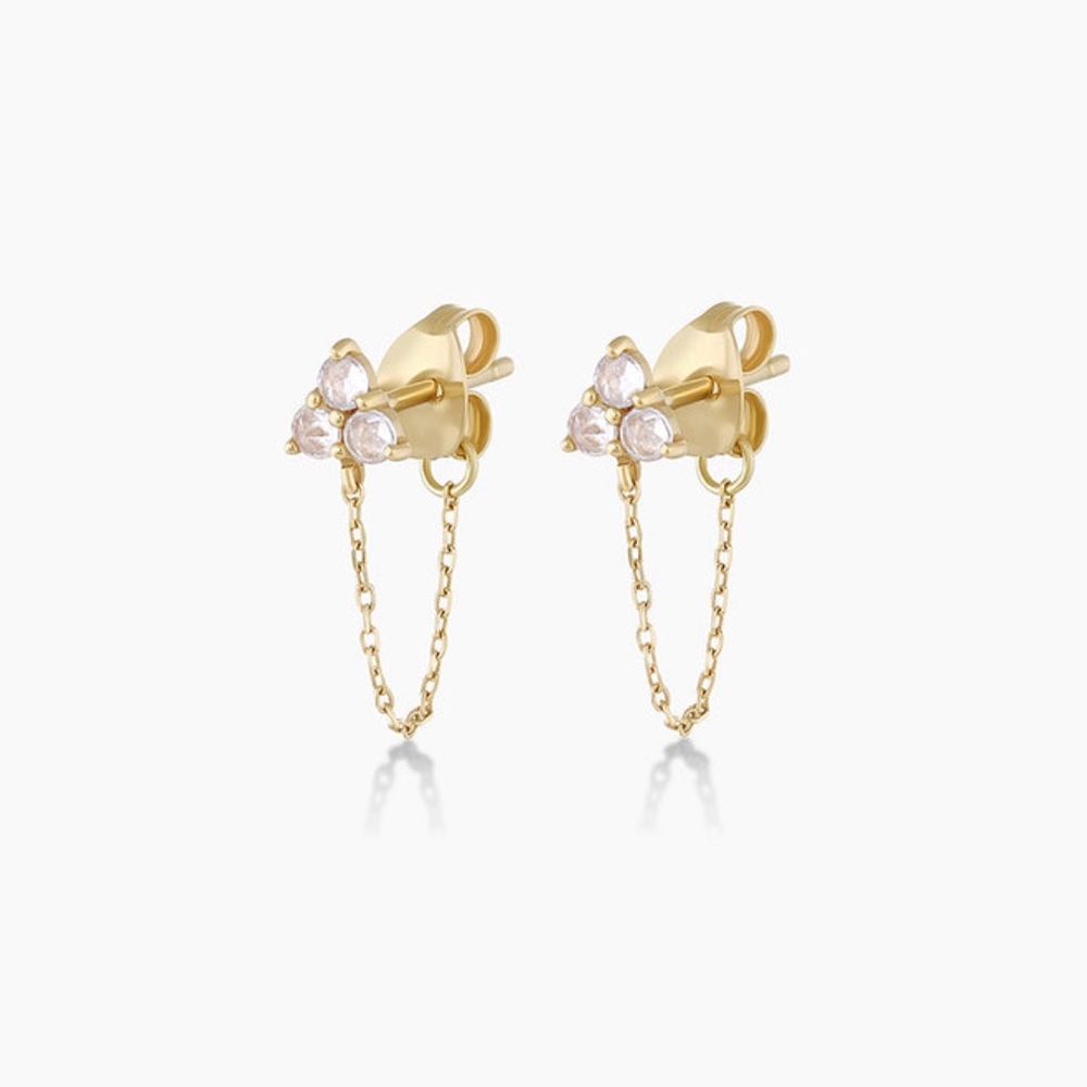 Gorjana White Sapphire Chain Huggies